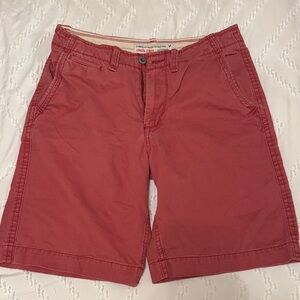 American Eagle Outfitters Men's Brick Red Flat Front Shorts